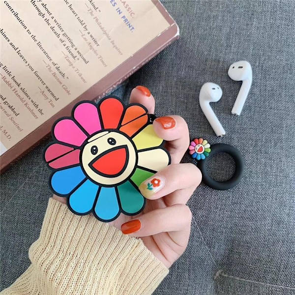 Airpods Pro skydd glad blomma flera färger i silikon multifärg one size