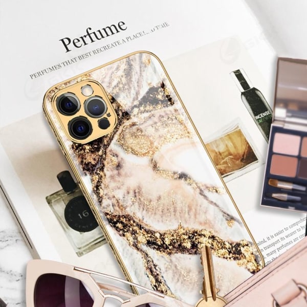 iPhone 12 Pro Luksus glas skal guldbarok elegant rokokomarmor Gold one size