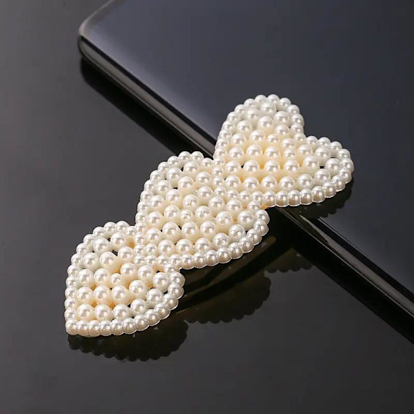 Stilfulde og elegante hårnåle med sløjfe, krone, hjerte og perler - til kvinder White one size