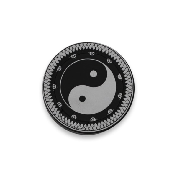 Snusboks i sort aluminium for all snus - zhen ying yang øyne hvite Black