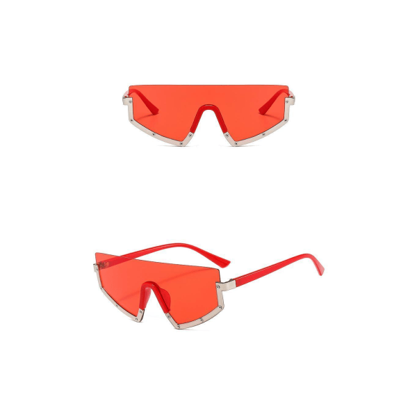 Sportiga solglasögon dam coola bågar rak metall vattentäta röd Röd one size