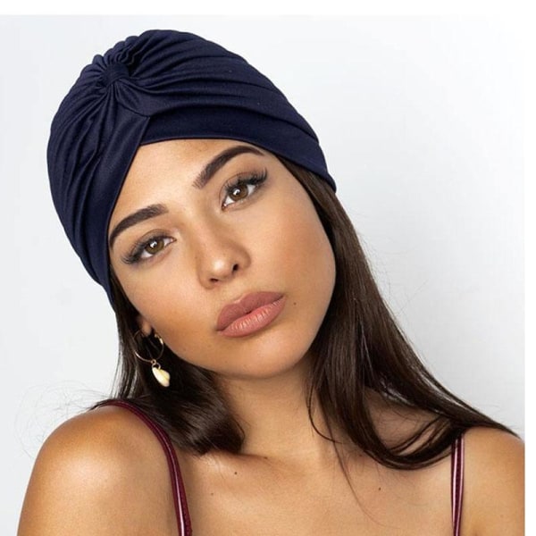 Turban i luksuriøse farger wrap hair passer alle Creme one size