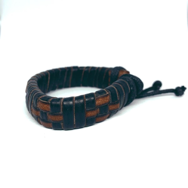Ett handgjort armband för män speciell teknik läder Brun one size