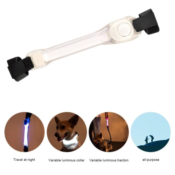 Rem med LED ljus nattlampa för koppel till hund vinter multifunk Blå XL