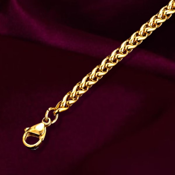 Gullfarget armbånd + halskjede perfekt rimelig gave rustfritt st Gold one size