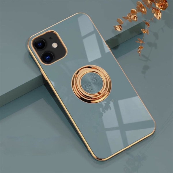 Luksuriøst stilig deksel iPhone 12 Pro Max med ringstativfunksjo Blue one size