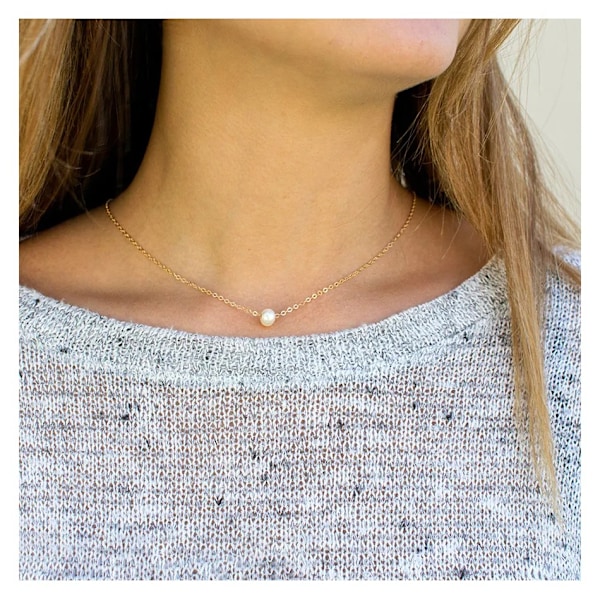 Pärlor med budskap om kärlek halsband julklapp Guld one size
