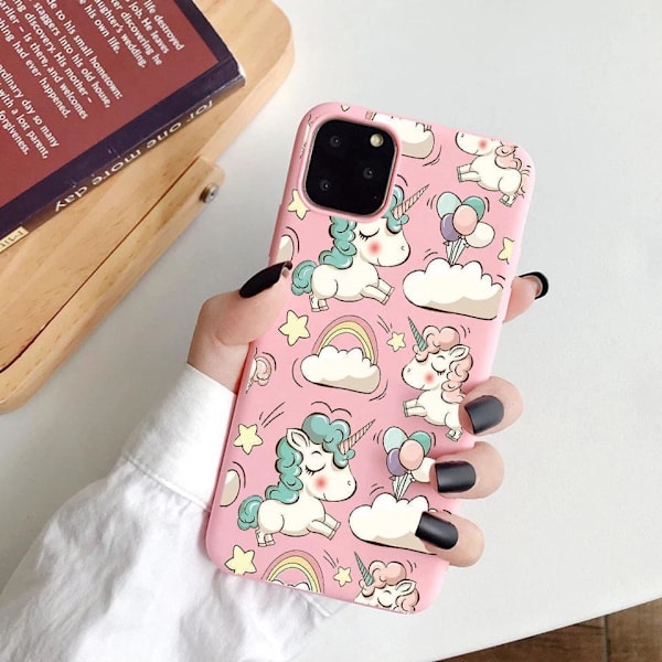 iPhone 12 Pro Max kuori yksisarvinen vaaleanpunainen ilmapallo sateenkaari Pink one size