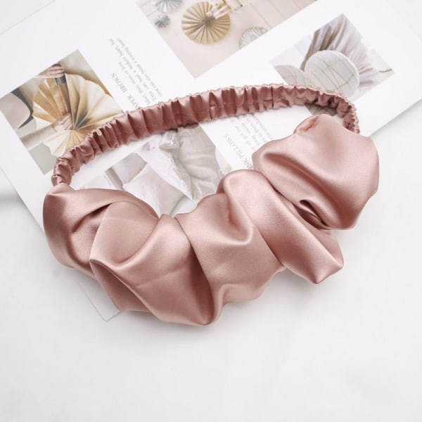 Otroligt vackert delikat hårband i silke vit &amp; rosa Pink one size