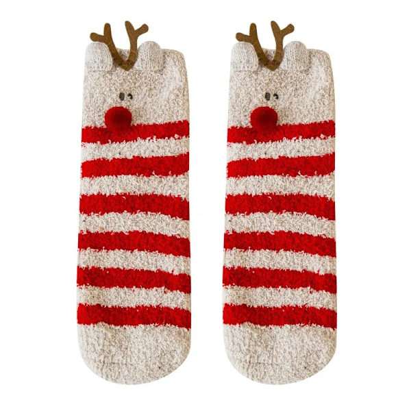 Sjove fine julesokker ren Rudolph med rød sky str. 38-43 Red one size