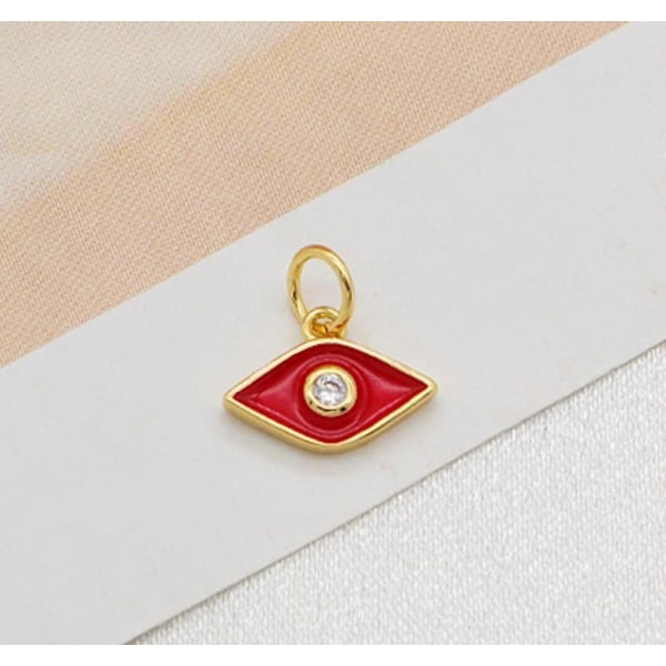 Evil eye nazar sort, rødt, hvidt øje med kæde 18k forgyldt Black one size