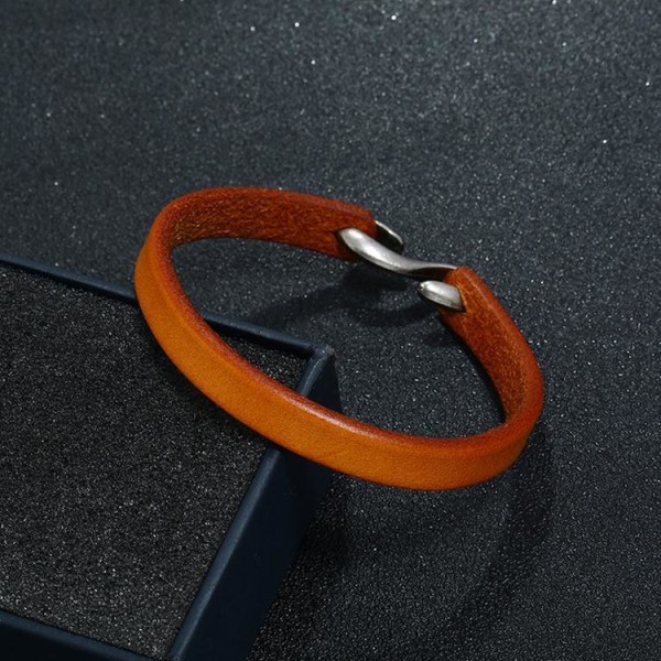 Käsintehdyt minimalistiset rannekorut aitoa nahkaa aitoon tyylii Orange one size