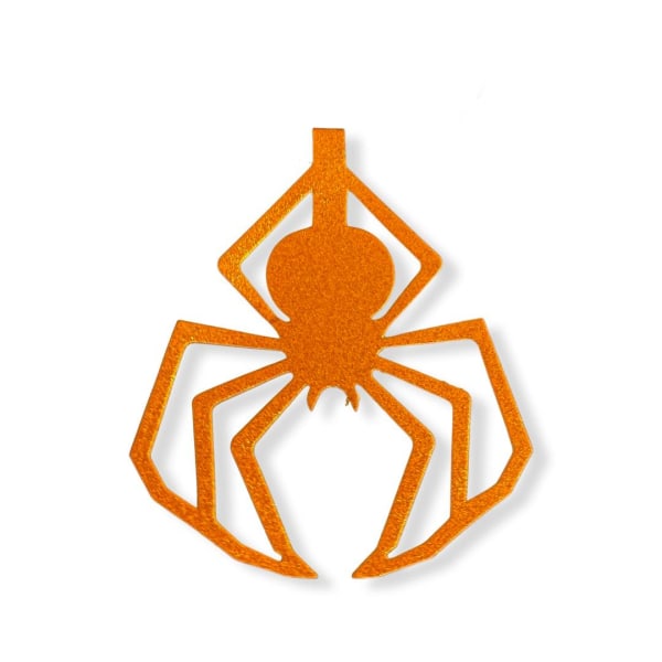 Halloween-krans med glitrende edderkopper i oransje Orange
