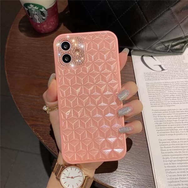 Skal iPhone 13 Pro diamanter strass lyx unik design 3D White one size