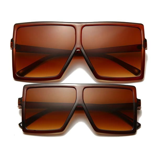 Solbrille SET for mor og barn firkantede innfatninger Orange one size