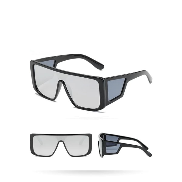 Unique black sunglasses with 4 glasses of UV400 Black one size