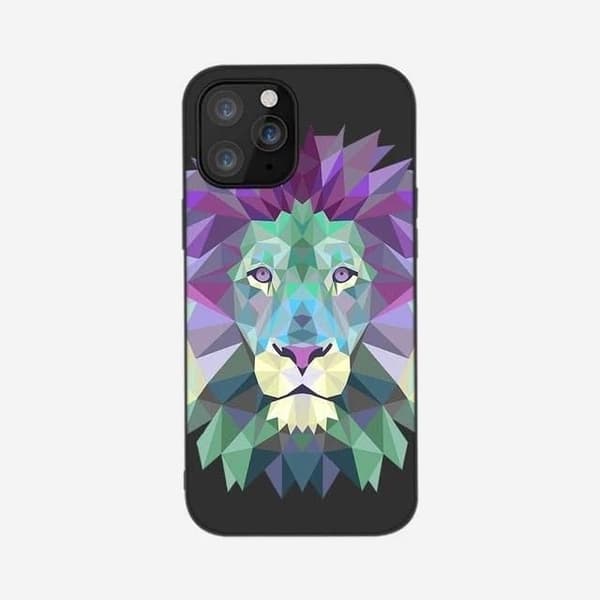 iPhone 13, Pro & Max cover løve digital kunst farve Purple 13 Pro Max