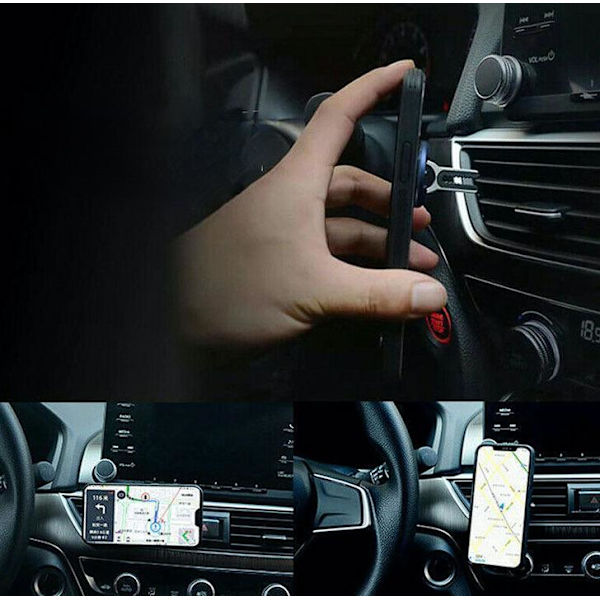 2 i 1 hållare till mobil med fäste på ventialtionsgaller! Guld one size