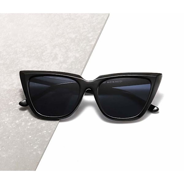 Stora Cat-eye Solglasögon i svart & rosa sommar 2024 Pink one size
