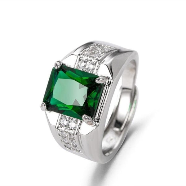 Elegant ring för män i guld grön &amp; blå kunglig stil Green one size