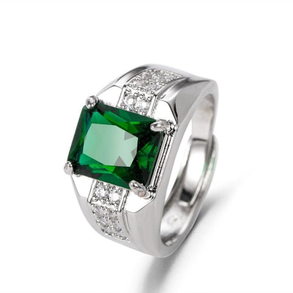 Elegant ring til mænd i guldgrøn & blå royal stil Green one size