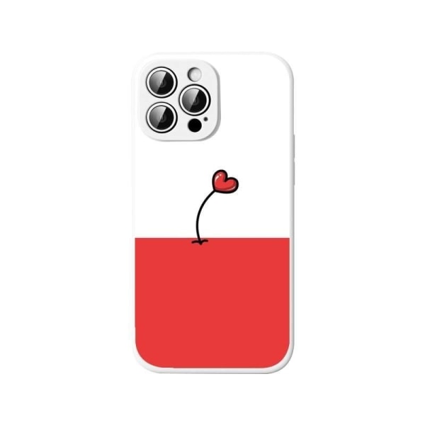 iPhone 12 Pro Max case blomst med hjerte, der vokser, rødt hvidt Red one size