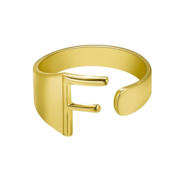 Forgyldt ring med minimalt justerbare bogstaver Gold one size