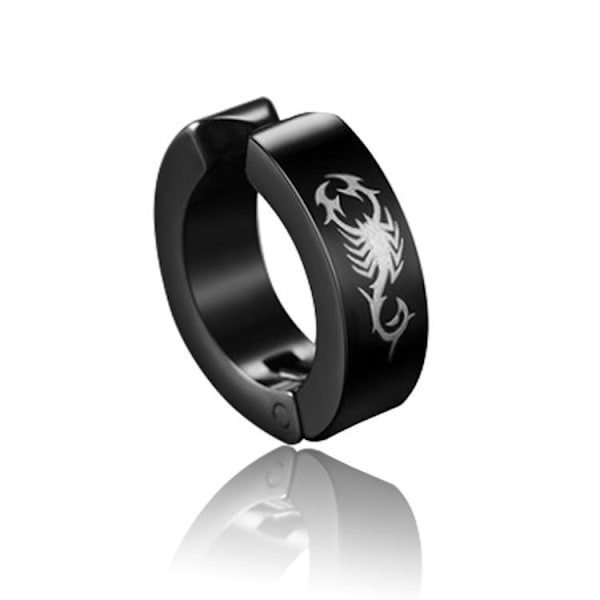 Svart cuff punk piercing vit mönster stjärna dödskalle skorpion Black one size