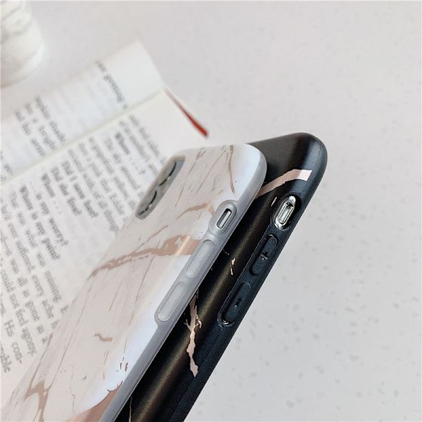 Mobil case til iPhone11 med marmor mønster Black one size