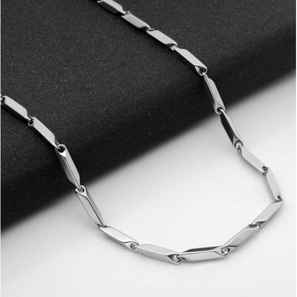 Chain in stainless steel melon seed shaped choose from 3 different lengths Silver S