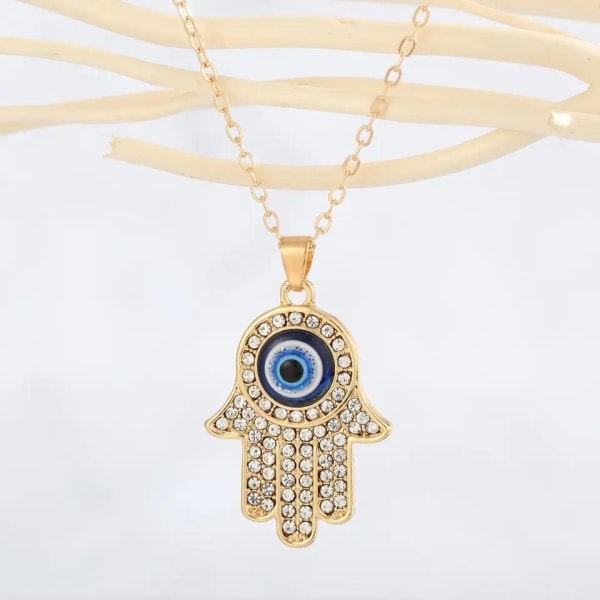 Smyckat Fatimas Hand Halsband med Onda Ögat - Symboliskt Skydd o Guld one  size f2ee | Gold | Flaggor & Symboler | Fyndiq