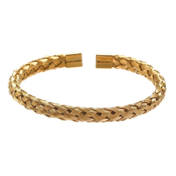 Armbånd i flettet stål i sølv og guld unisex universal pasform Silver one size