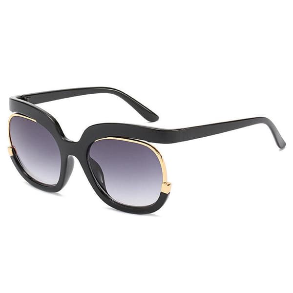 Unik 2025 mode overdimensionerede kvinder solbriller UV400 sort Black one size