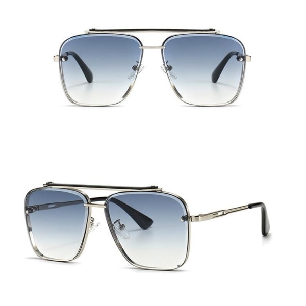 Pilot-mærket trendy solbriller til mænd sommeren 2022 Silver one size
