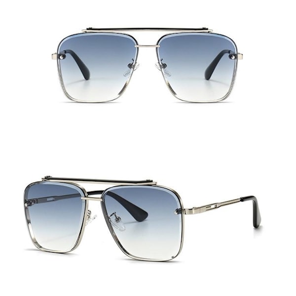 Pilot-merke trendy solbriller for menn sommeren 2025 Silver one size