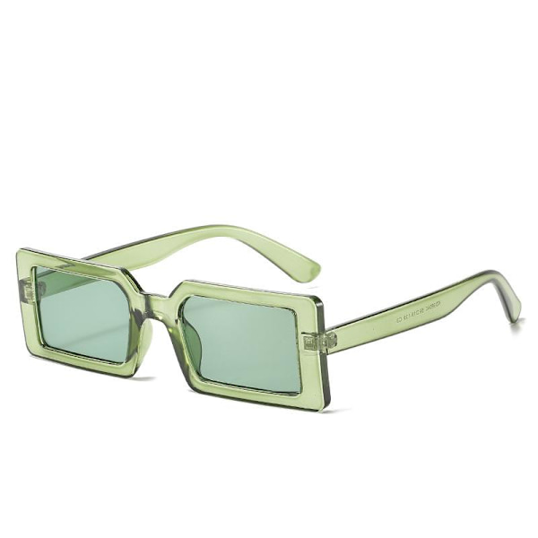 Trendikkäät suorakaiteen muotoiset aurinkolasit retro vihreä Green one size
