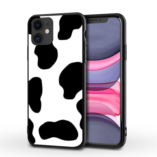 iPhone 12 Pro Max Skal dalmatin ko mönster svart vit Vit one size