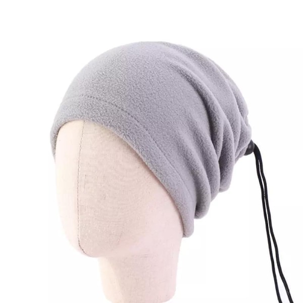 Halsduk 2 i 1 mössa för barn fleece varm vinter lätt att justera! grå one size