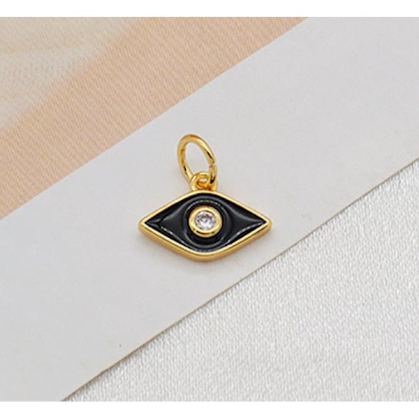 Evil eye nazar musta, punainen, valkoinen silmä ketjulla 18k kullattu Black one size