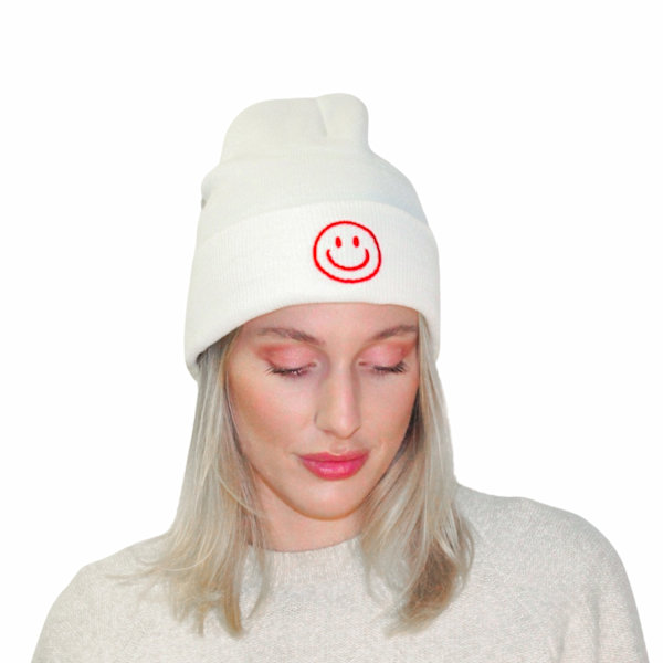 Varm tykk strikket ULL lue vinter Hip-Hop Beanie flere farger White one size