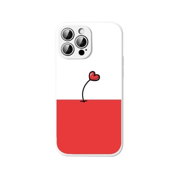 iPhone 13, Pro og Max case blomst med hjerte som vokser rødt og Red one size