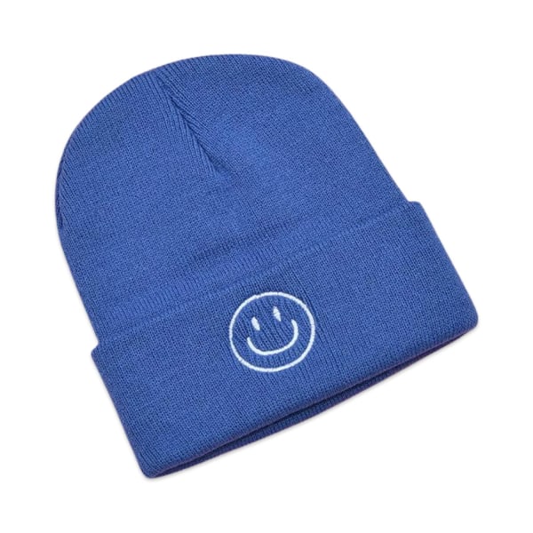 Varm tyk strikket ULL hat vinter Hip-Hop beanie flere farver Blue one size