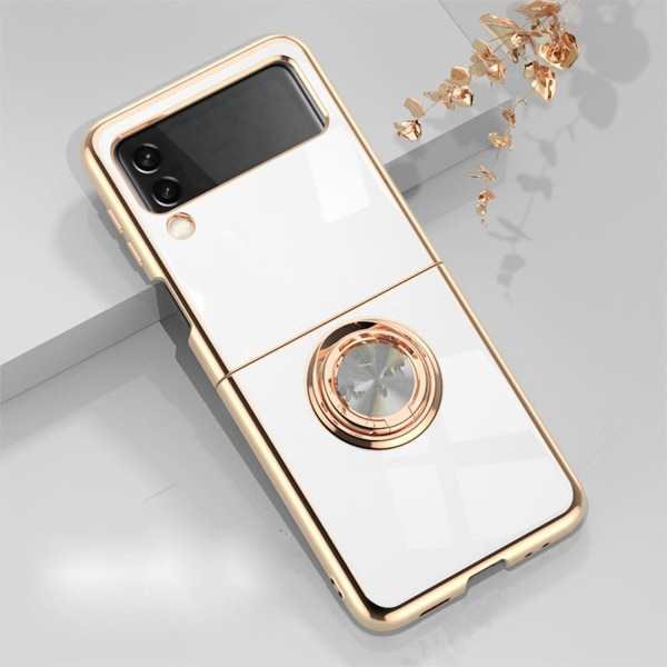 Samsung Galaxy Z FLIP 3 - Luksuriøst stilfuldt cover med ringsta White one size