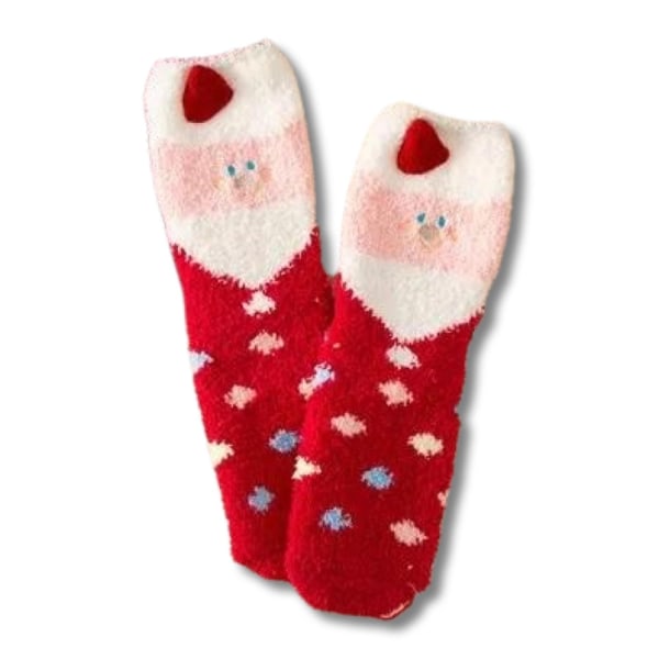 Roliga sköna strumpor sockor tomte jul jultomte stl 37-42 Röd one size