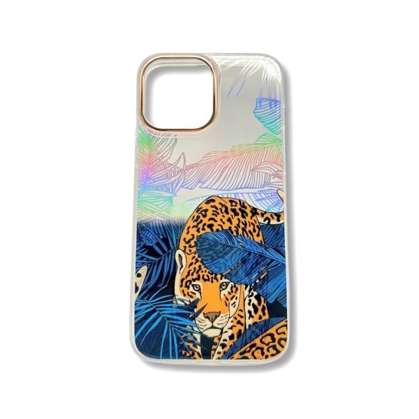 iPhone 12 13 pro max leopard sniger sig i den blå jungle Blue one size