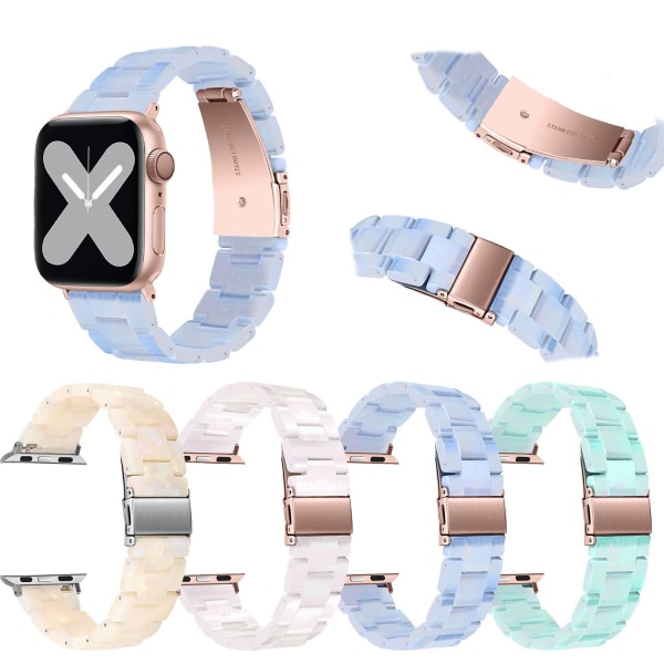 Apple Watch perlemor-armbånd 42/44/45 mm iWatch 7 rustfritt stål Pink Pink & Rosé