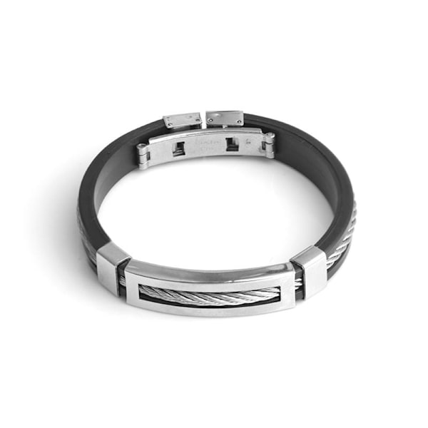 Miesten käsintehty rannekoru silikonilla Black one size