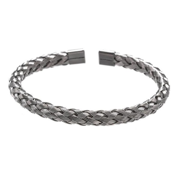 Armbånd i flettet stål i sølv og guld unisex universal pasform Silver one size