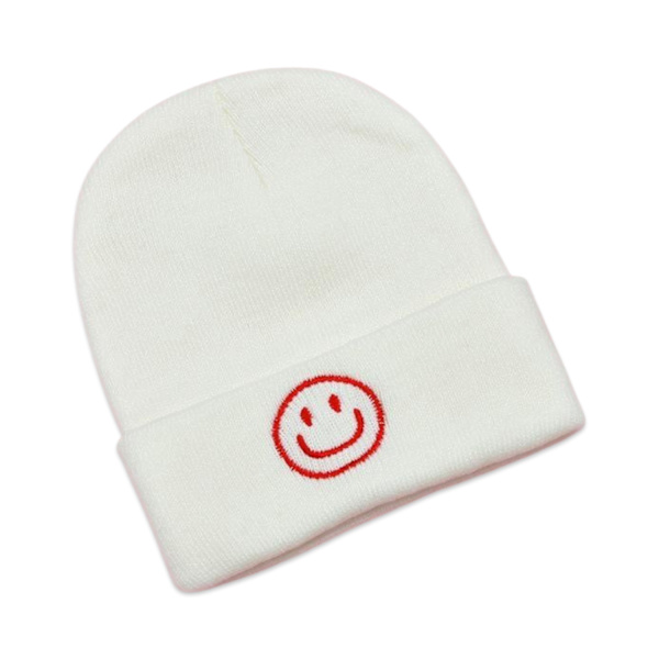 Varm tykk strikket ULL lue vinter Hip-Hop Beanie flere farger White one size