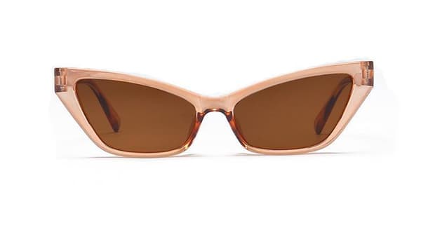 Trendy lille spidse cat-eye solbriller Beige one size